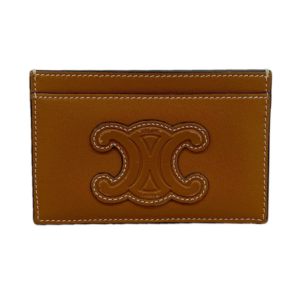 Celine business card holder/card case, Triomphe leather, brown, for men and w...